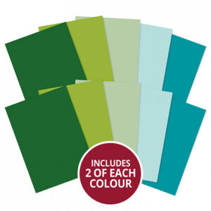 A4 Cardstock x 10 Sheets - Greens